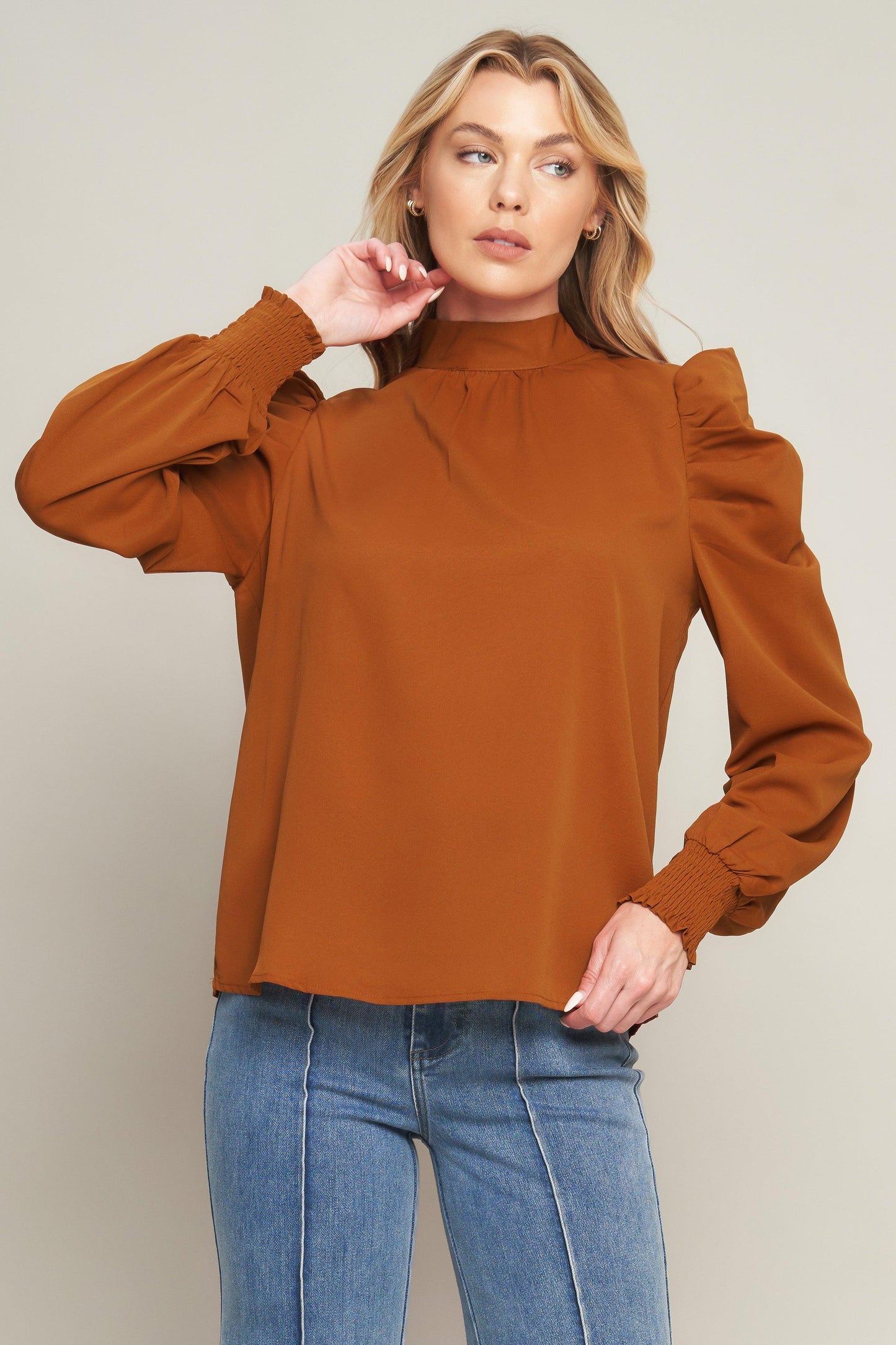 Set Yourself Free Blouse in rust, view 1 — Soul Flow Apparel