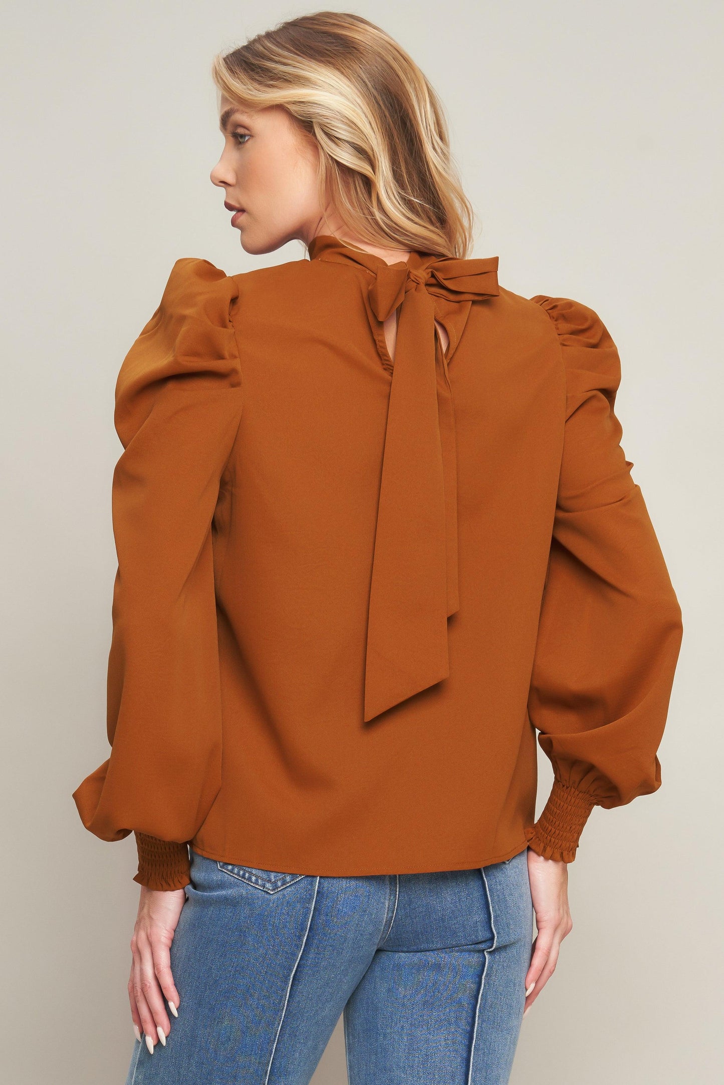 Set Yourself Free Blouse in rust, view 2 — Soul Flow Apparel