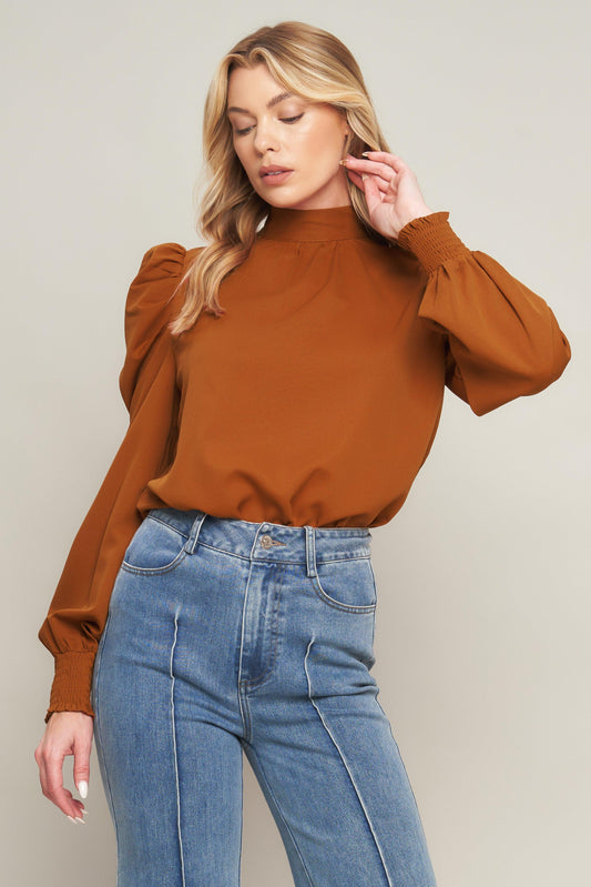 Set Yourself Free Blouse in rust, view 3 — Soul Flow Apparel