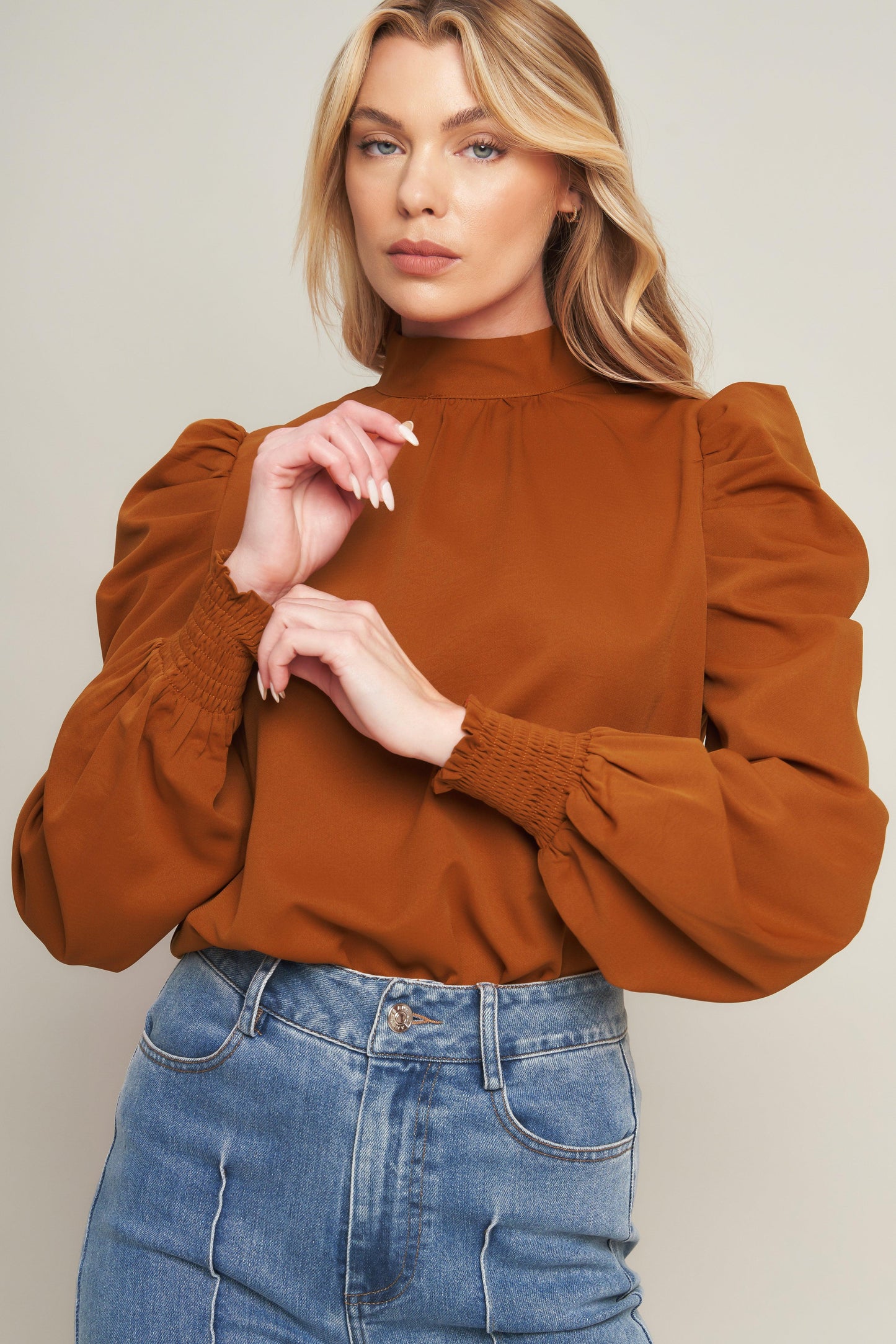 Set Yourself Free Blouse in rust, view 4 — Soul Flow Apparel