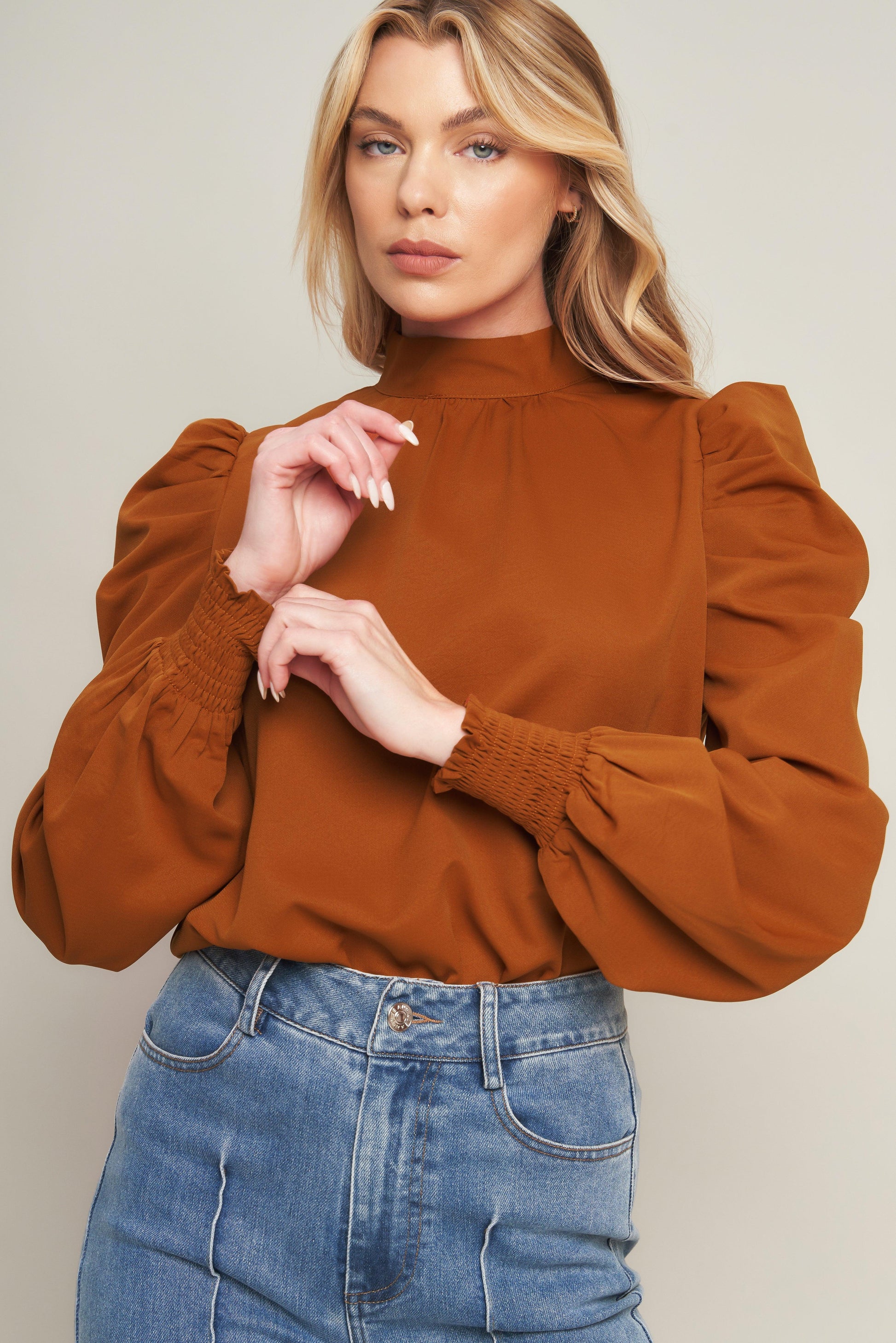 Set Yourself Free Blouse in rust, view 4 — Soul Flow Apparel