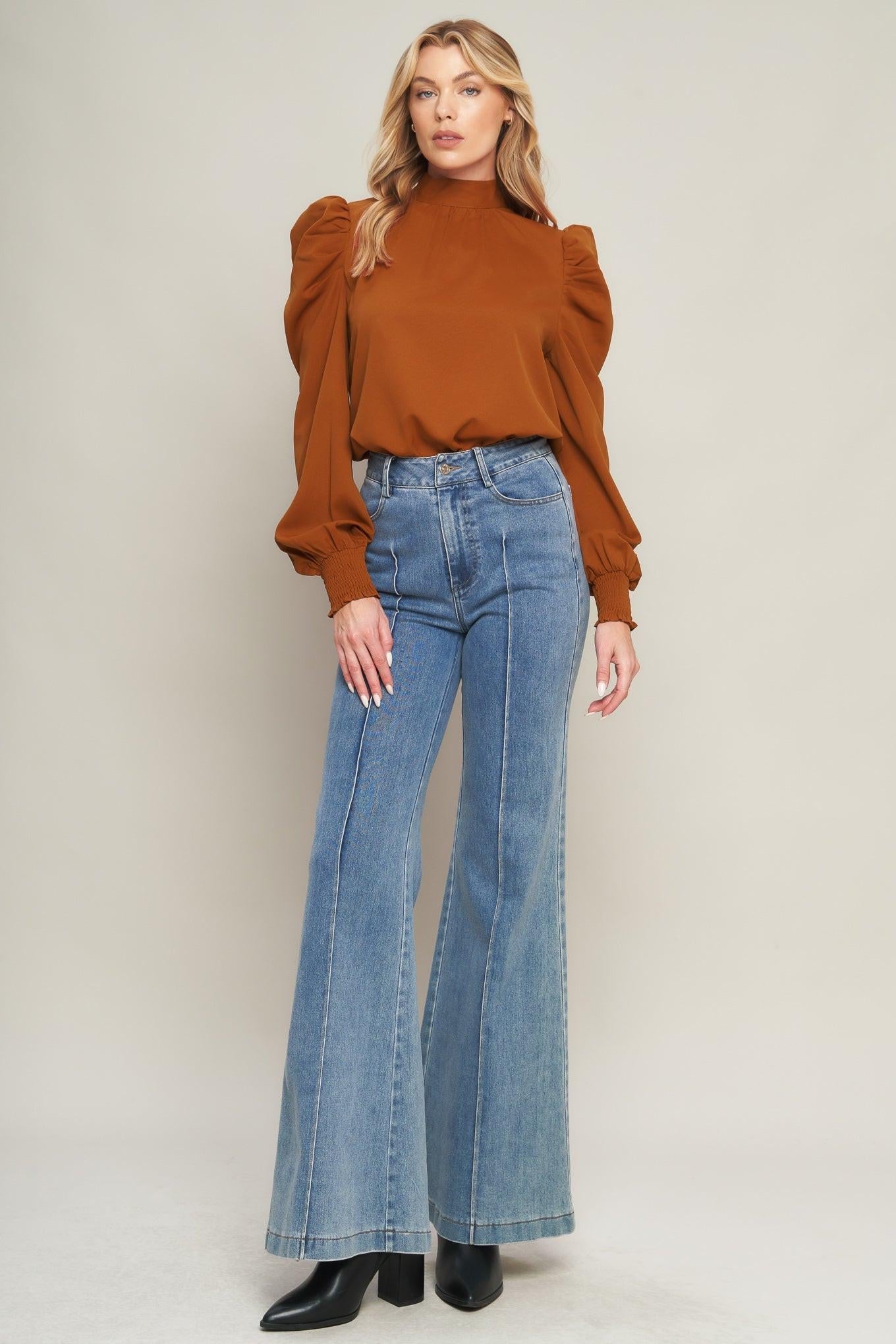 Set Yourself Free Blouse in rust, view 5 — Soul Flow Apparel