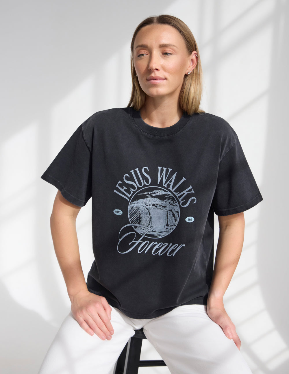 Jesus Walks Heavyweight Tee – Christian T-Shirt