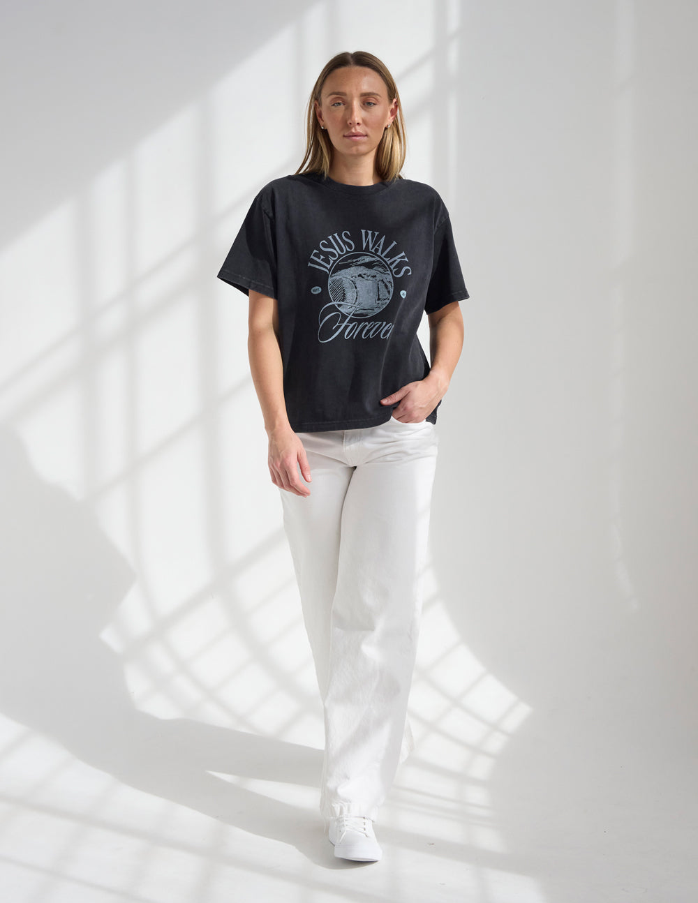 Jesus Walks Heavyweight Tee – Christian T-Shirt