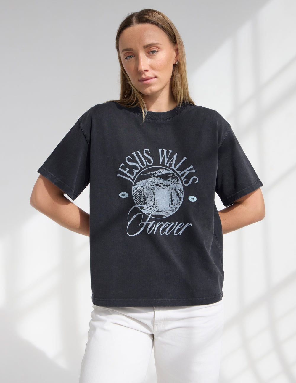 Jesus Walks Heavyweight Tee – Christian T-Shirt