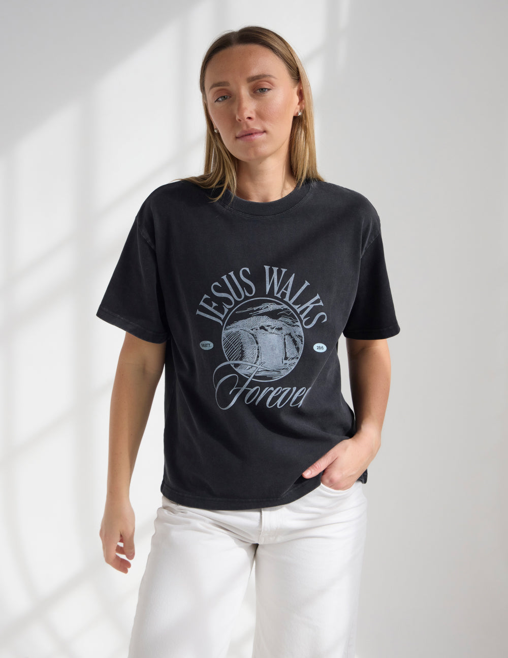 Jesus Walks Heavyweight Tee – Christian T-Shirt