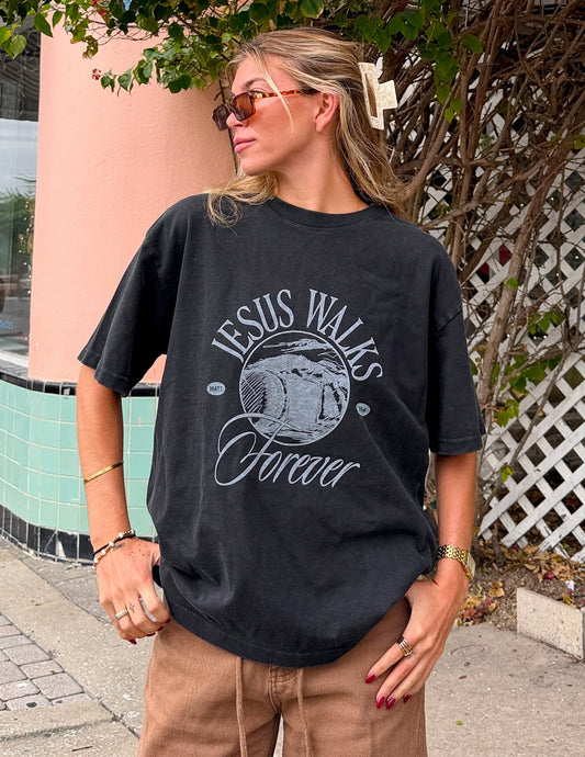 Jesus Walks Heavyweight Tee – Christian T-Shirt