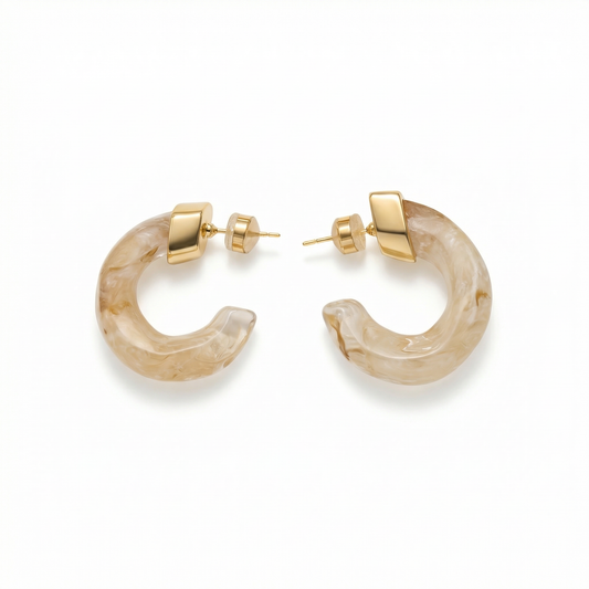 Kaia Hoops - Beige — Soul Flow Apparel