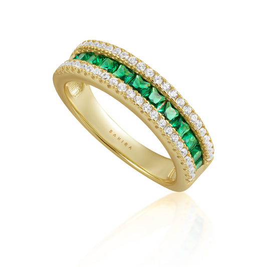 Lauren Emerald Band Ring — Soul Flow Apparel