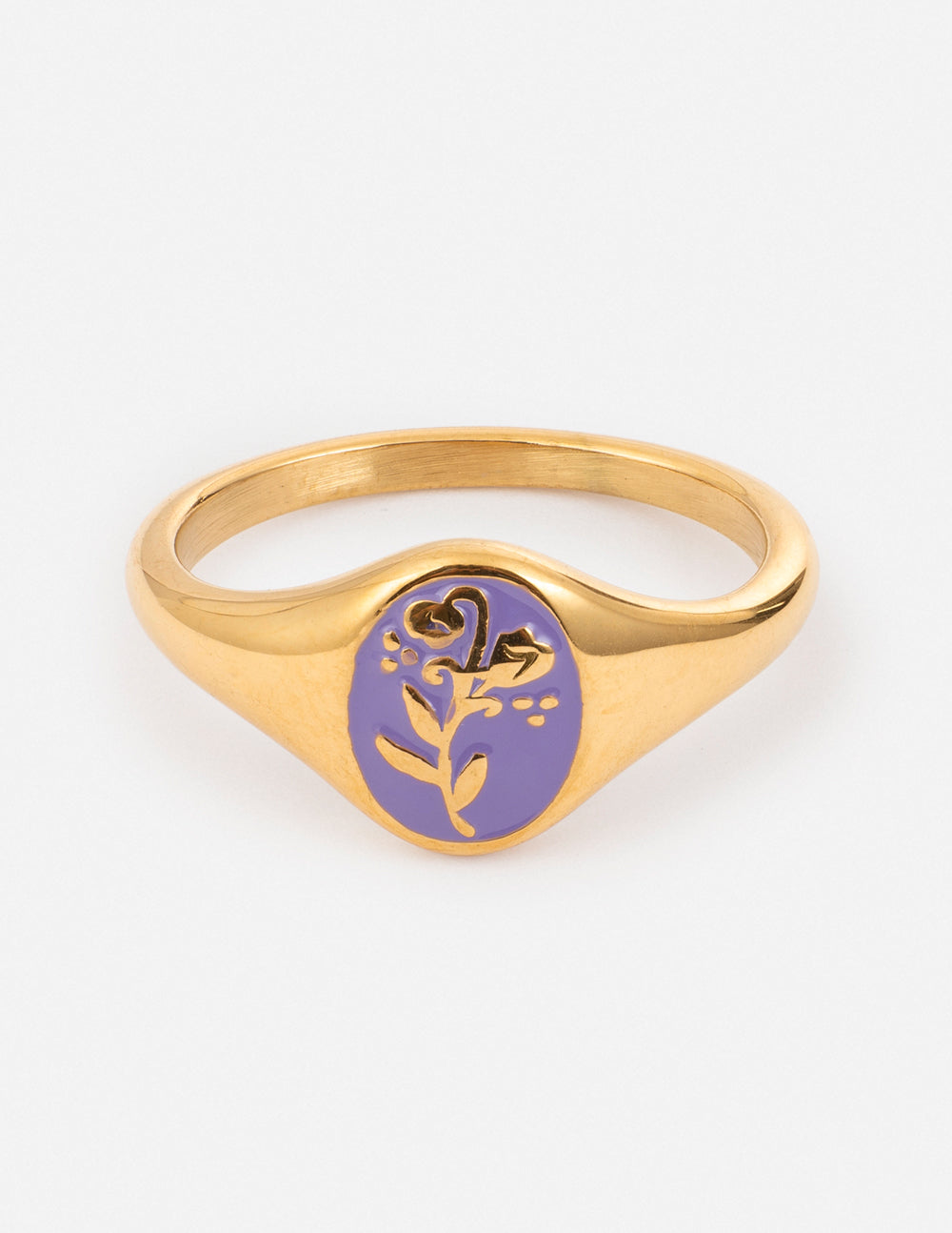 Lavender Flower Signet Ring – Christian Ring