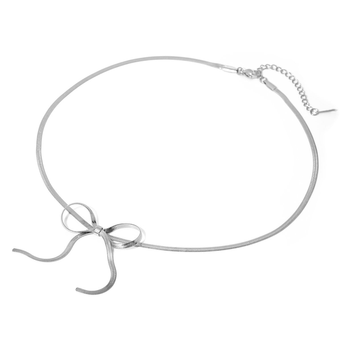 Lily Bow Necklace in silver — Soul Flow Apparel