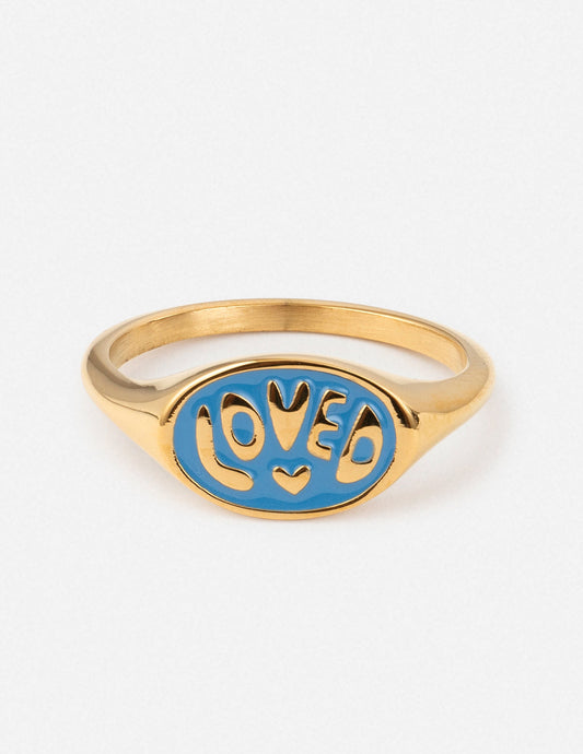 Loved Oval Signet Ring – Christian Ring