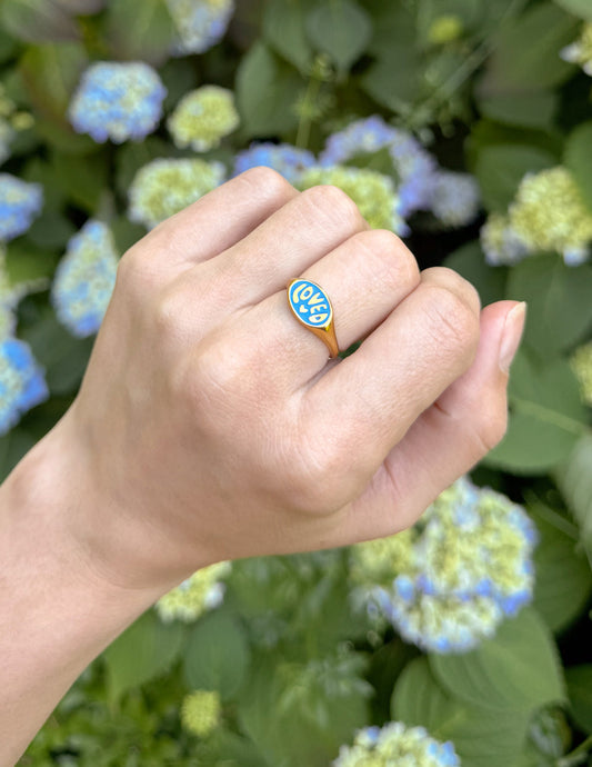 Loved Oval Signet Ring – Christian Ring