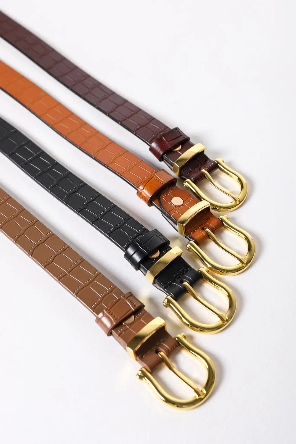 Faux Alligator Skin Leather Belt - Perfect for Any Outfit Leto Collection