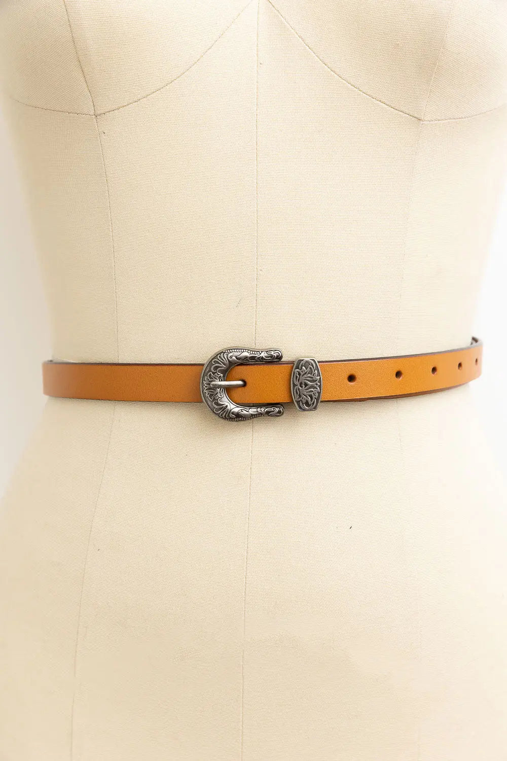 Western Style Skinny Leather Belt - Cowgirl Chic Leto Collection