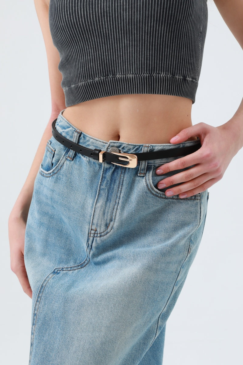The Everyday Essential: Premium Skinny Leather Belt Leto Collection