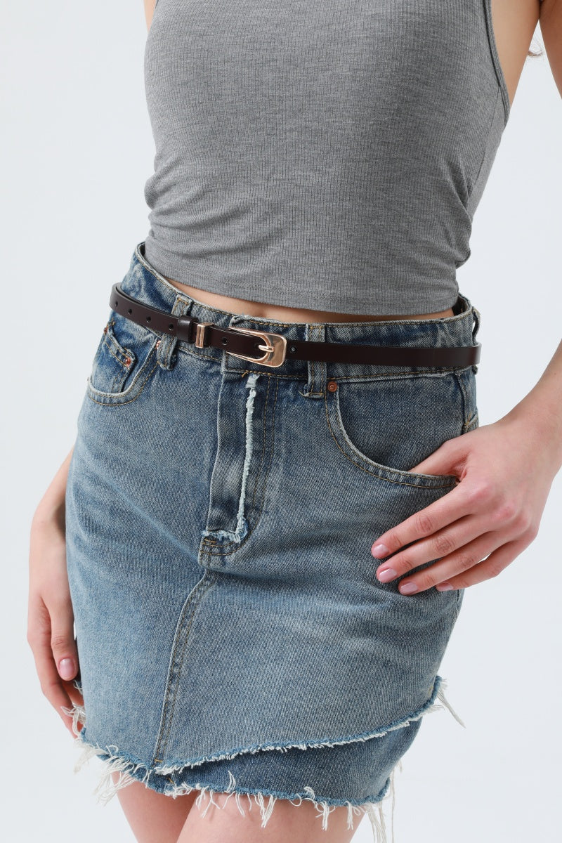The Everyday Essential: Premium Skinny Leather Belt Leto Collection