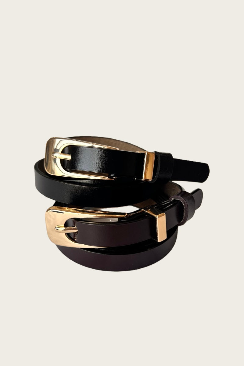The Everyday Essential: Premium Skinny Leather Belt Leto Collection