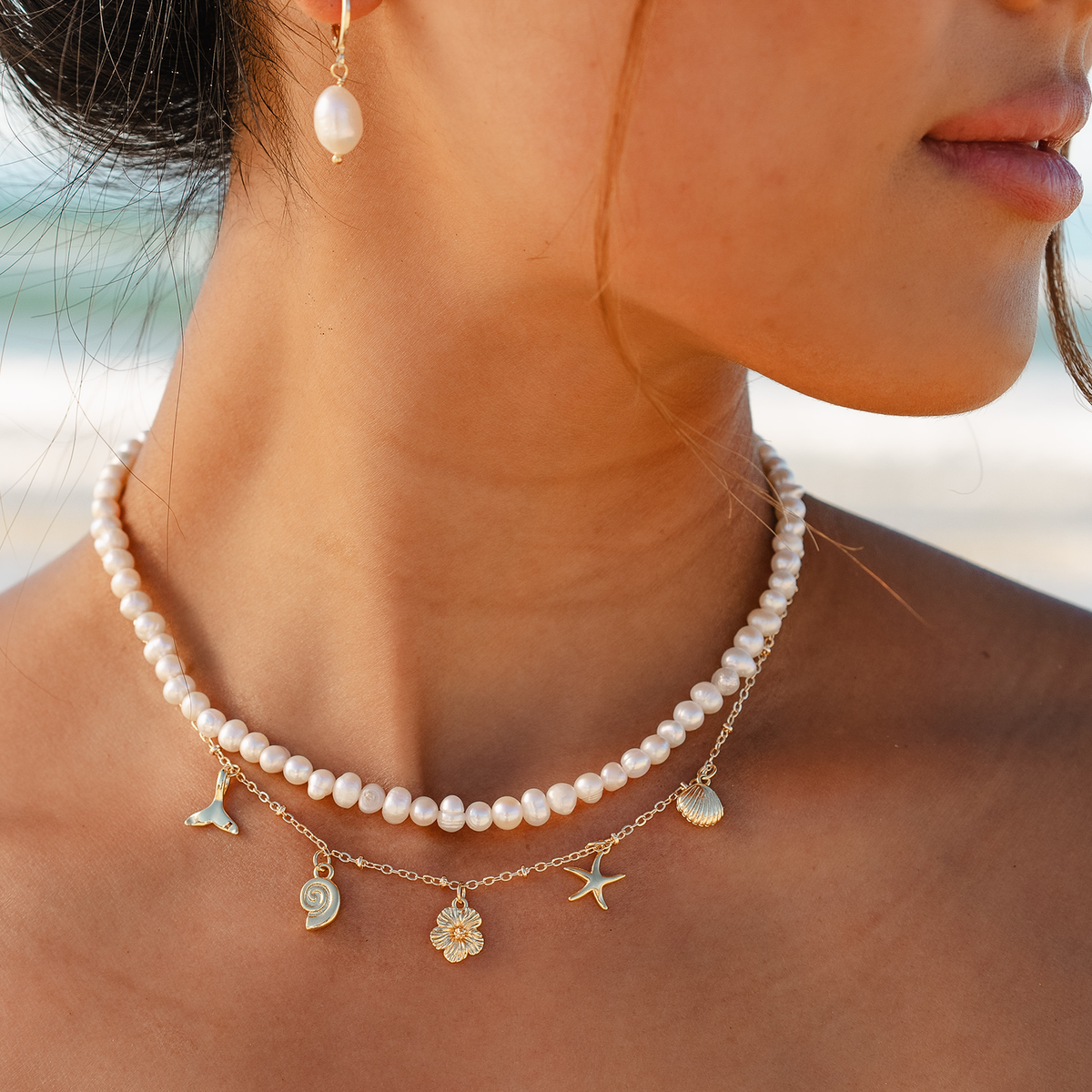 Self Love 4mm Healing Necklace, view 3 — Soul Flow Apparel