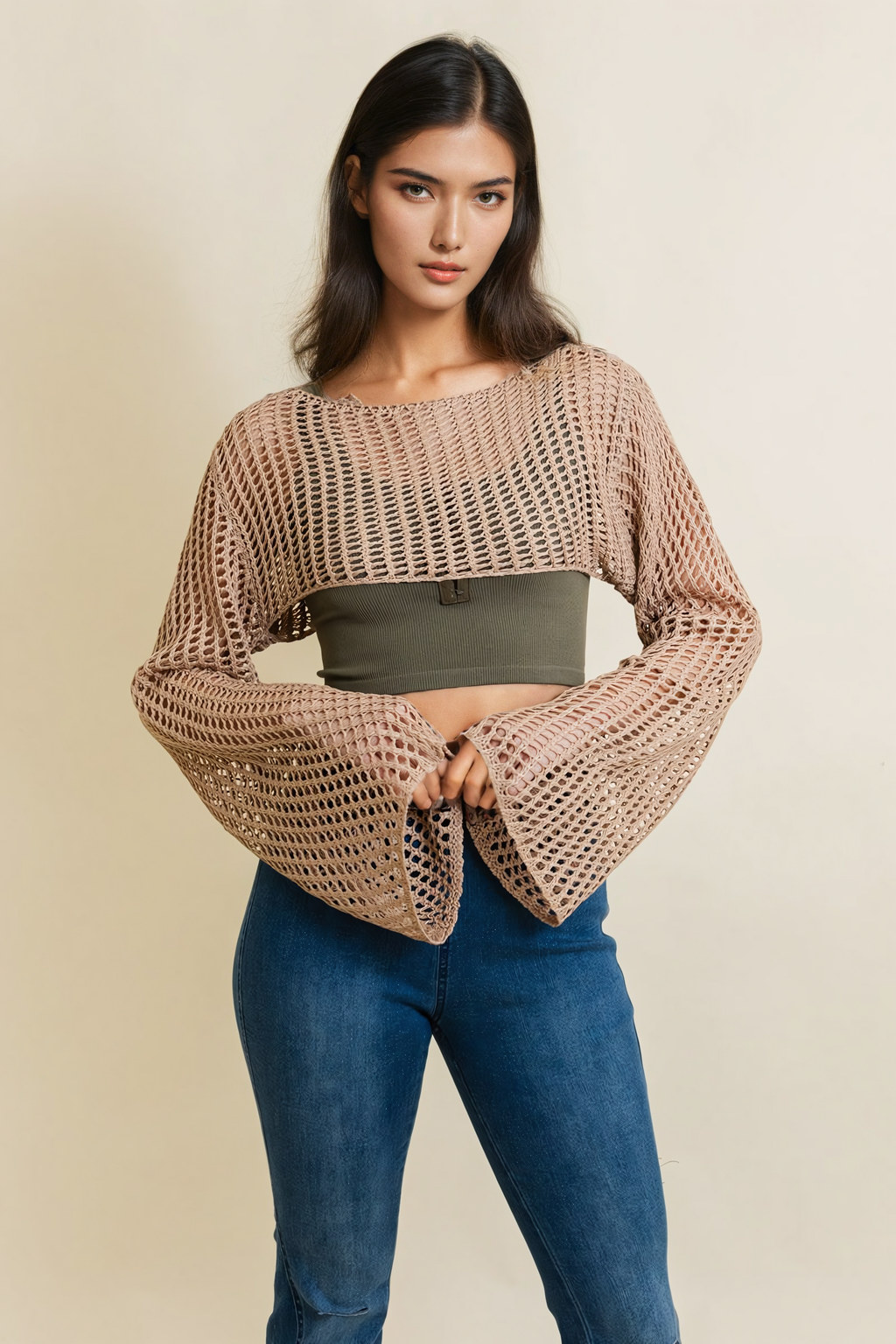 Loom Knitted Cropped Sweater Leto Collection