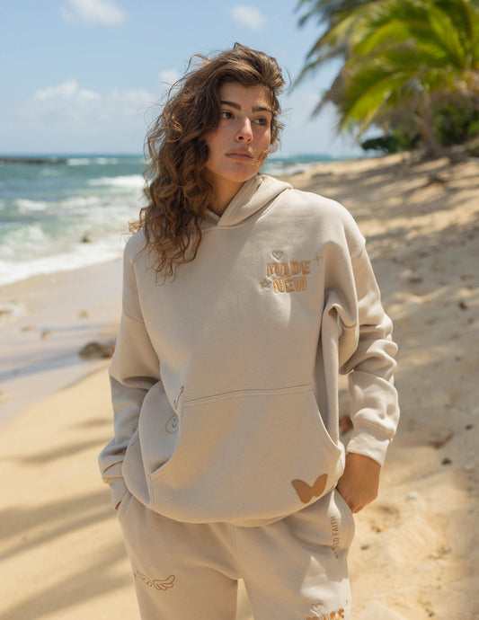 Made New Cream Unisex Hoodie – Christian Hoodie