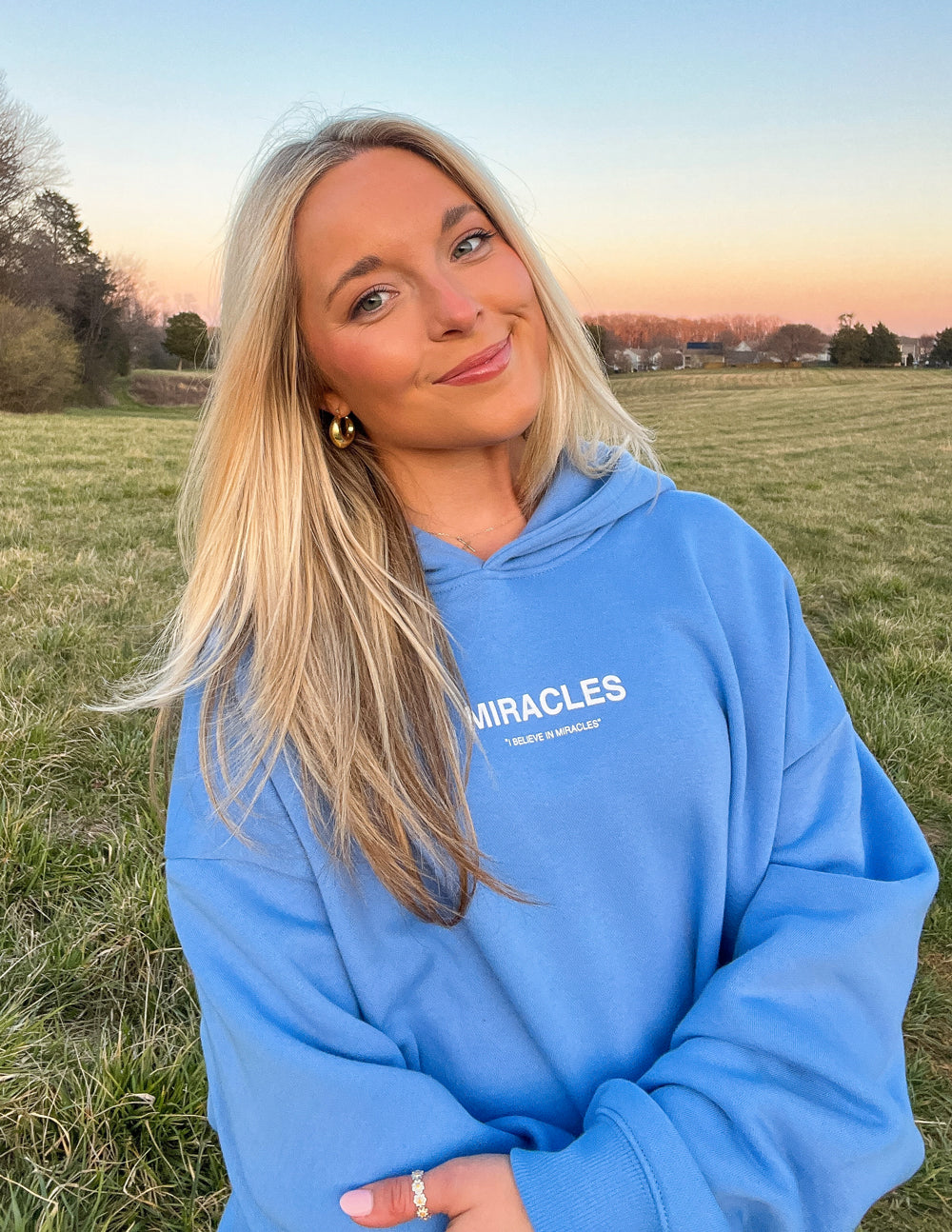 Miracles Blue Unisex Hoodie – Christian Hoodie