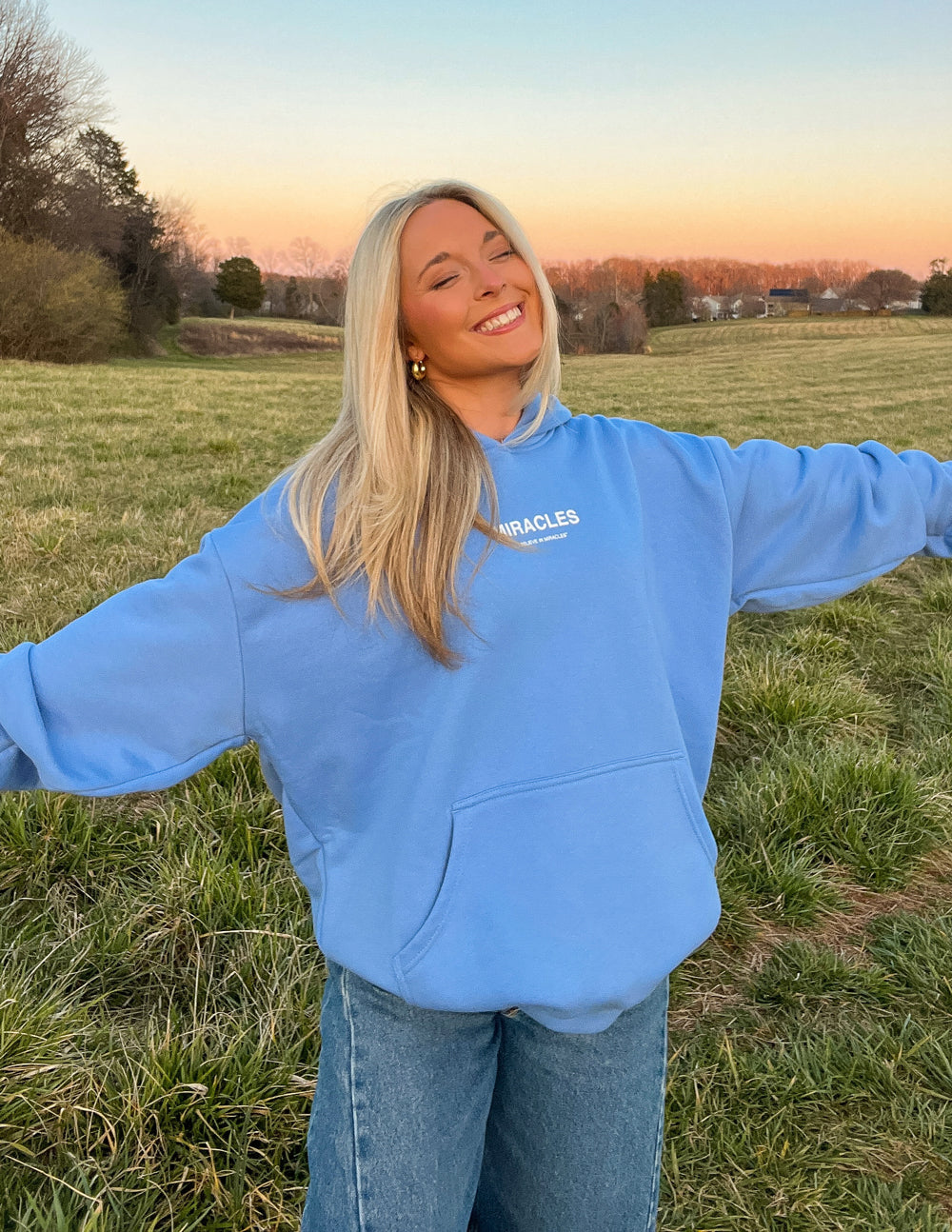 Miracles Blue Unisex Hoodie – Christian Hoodie
