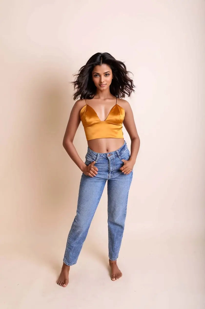 Satin Longline Bralette