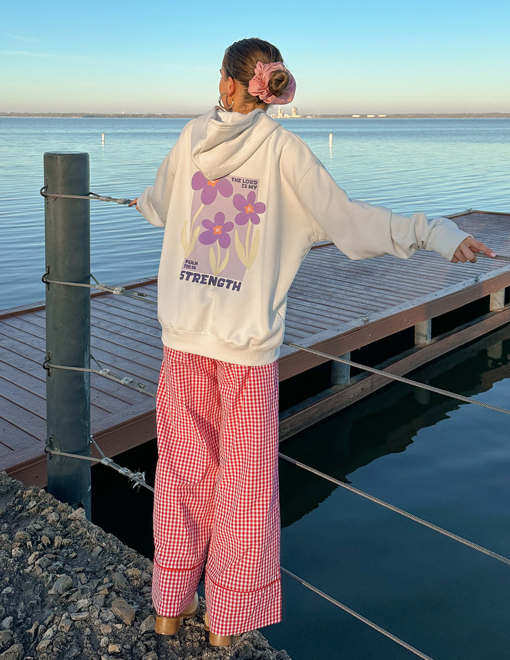 My Strength Floral Unisex Hoodie – Christian Hoodie