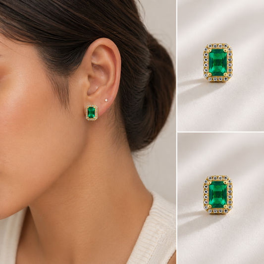 Nora Emerald Studs — Soul Flow Apparel