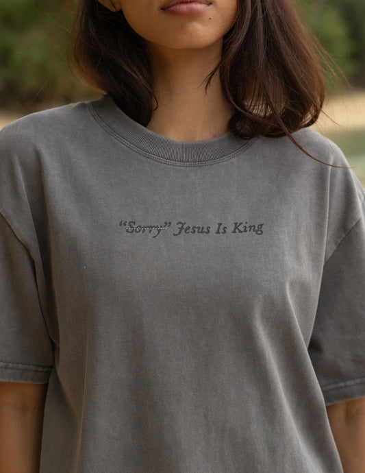 Not Sorry Jesus Is King Heavyweight Tee – Christian T-Shirt