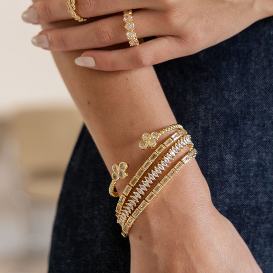 Lainey Tennis Bracelet in maisley jubilee bezelheart — Soul Flow Apparel