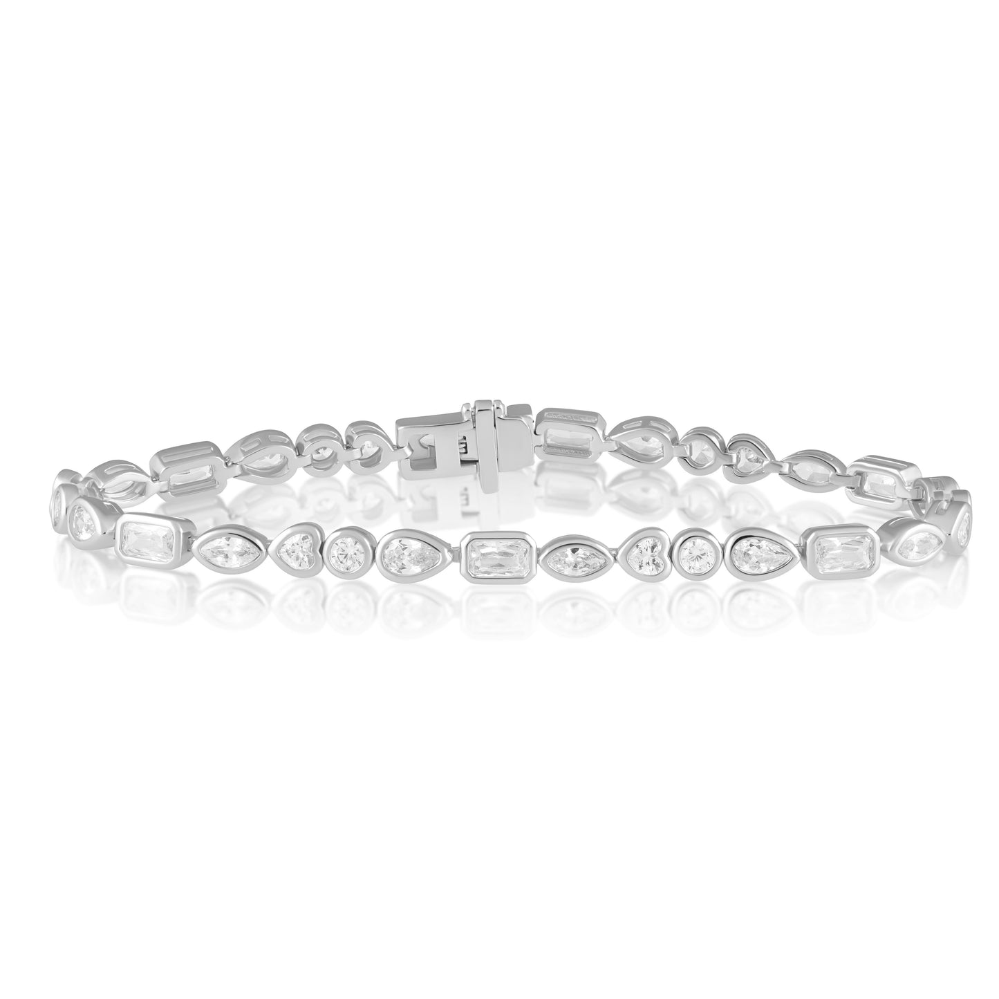 Perrine Bezel Tennis Bracelet in silver — Soul Flow Apparel