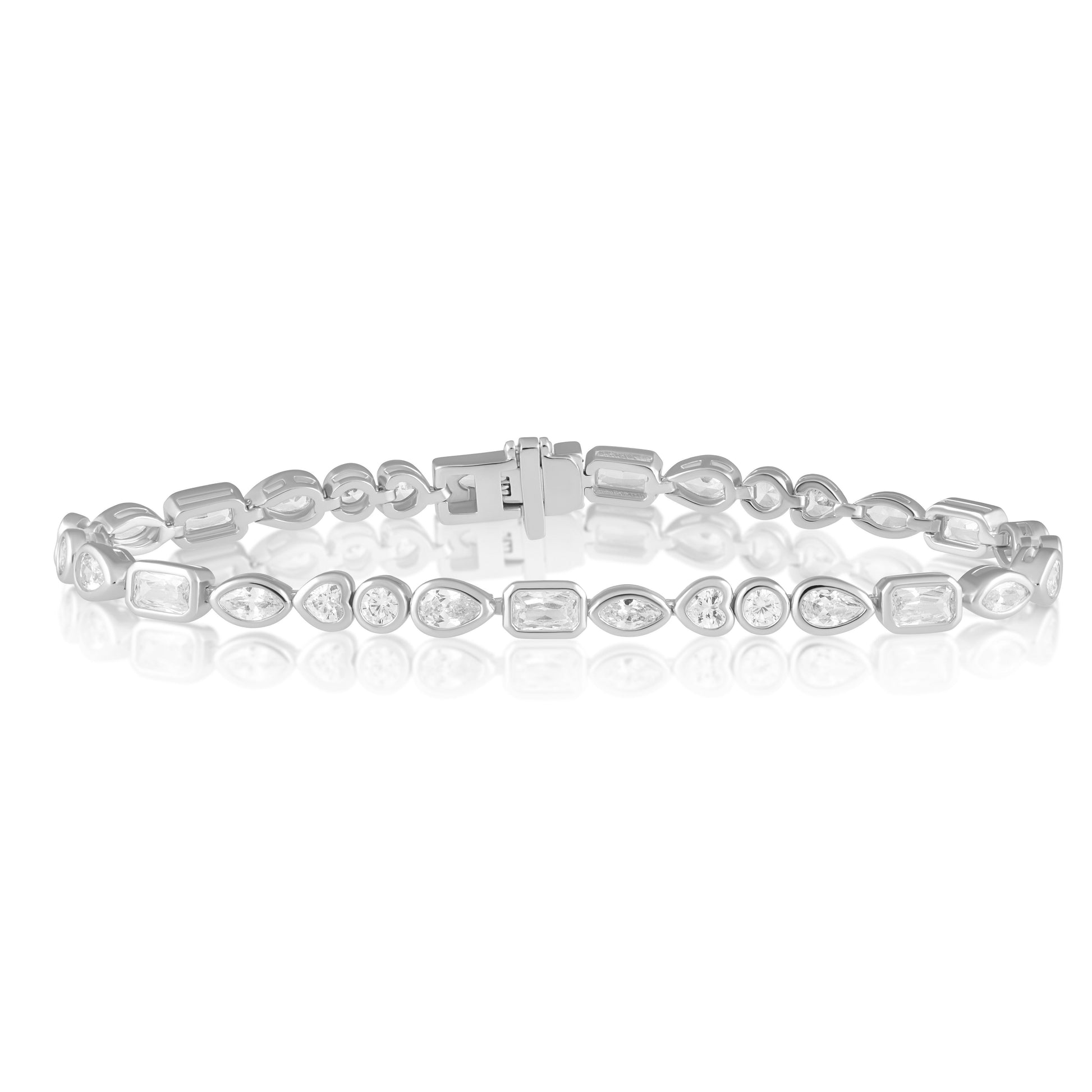 Perrine Bezel Tennis Bracelet in silver — Soul Flow Apparel