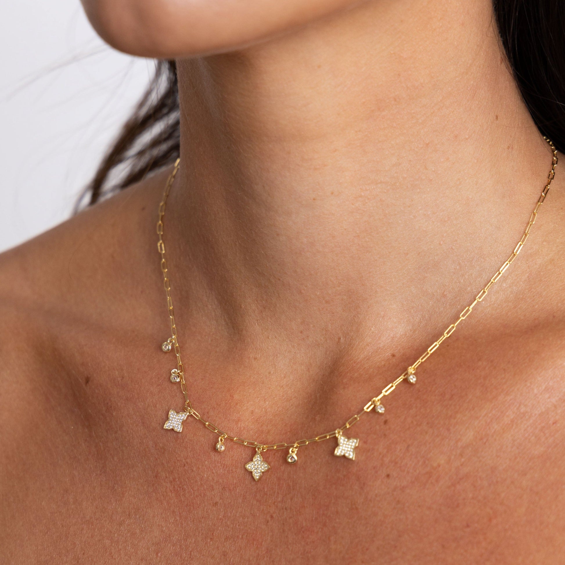 Amanda Cz Necklace in shoot, view 15314 — Soul Flow Apparel