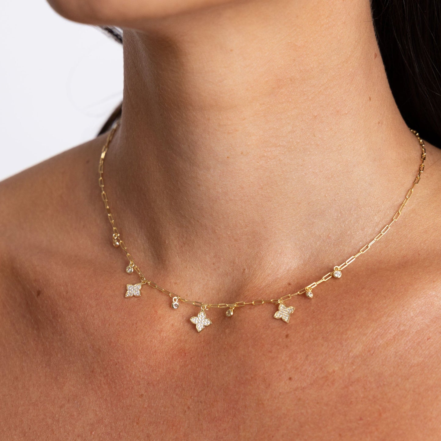 Amanda Cz Necklace in shoot, view 15322 — Soul Flow Apparel