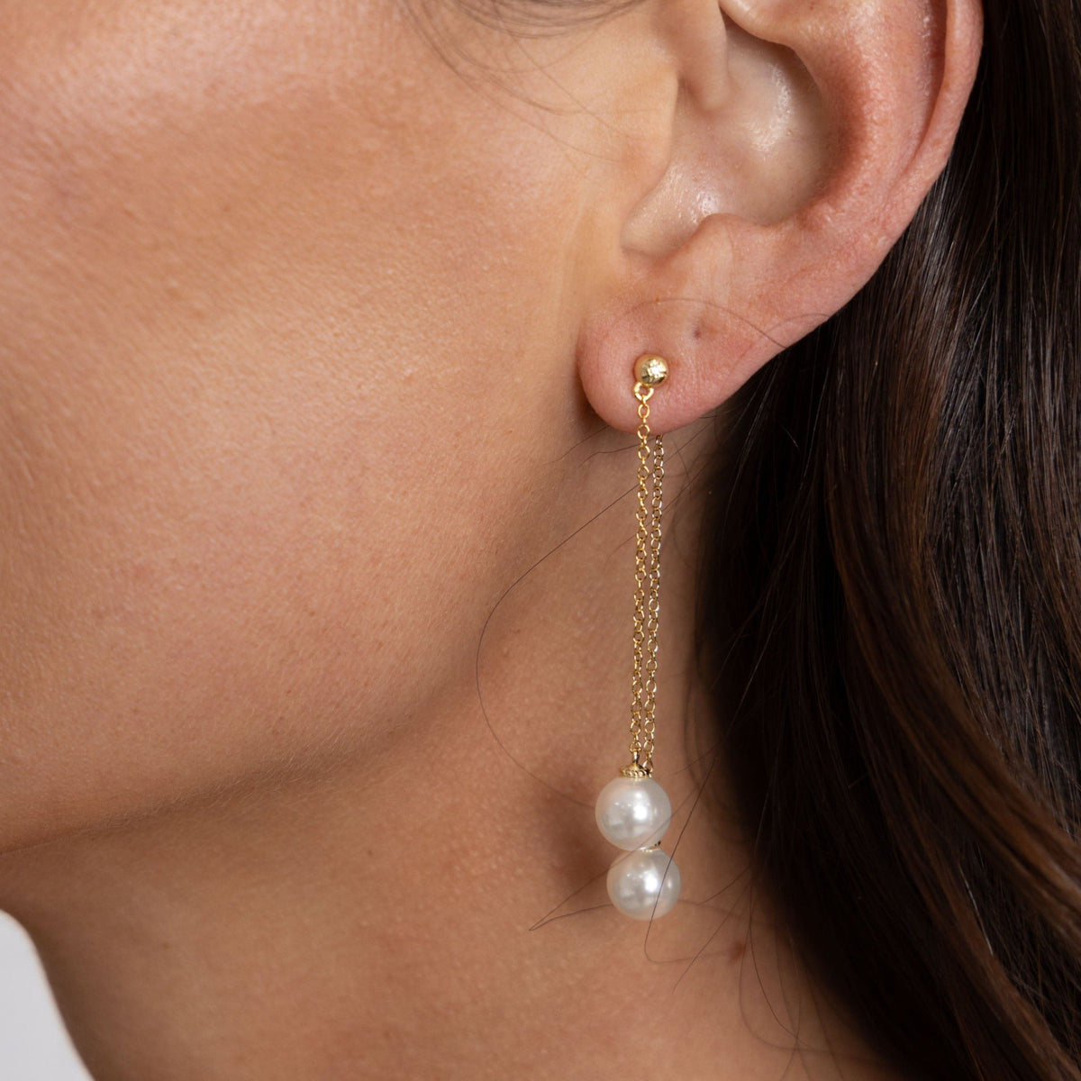 Xana Double Pearl Dangle in shoot, view 15413 — Soul Flow Apparel