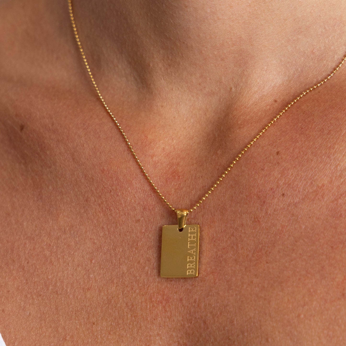 Breathe Necklace in shoot, view 15450 — Soul Flow Apparel