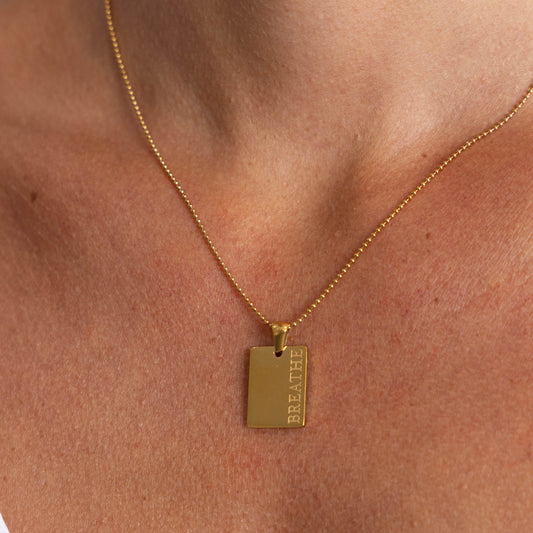 Breathe Necklace in shoot, view 15450 — Soul Flow Apparel