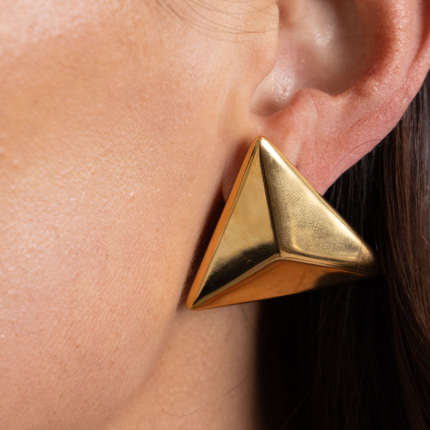 Geo Statement Stud in shoot, view 15683 — Soul Flow Apparel