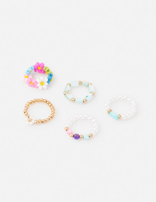 Pastel Beaded Ring Set – Christian Ring