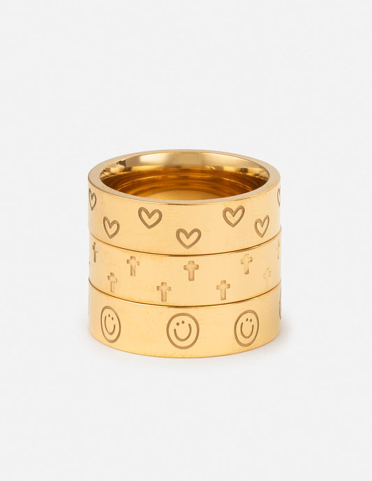 Peace Engraved Ring Set – Christian Ring