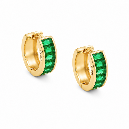 Peyton Emerald Cz Huggies — Soul Flow Apparel