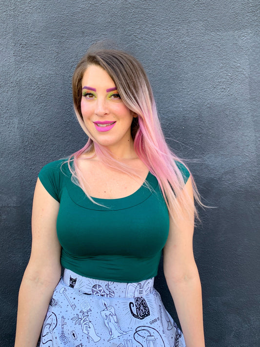 Retro Boat Neck Top in Hunter Green - Plus Sizes Only — Soul Flow Apparel