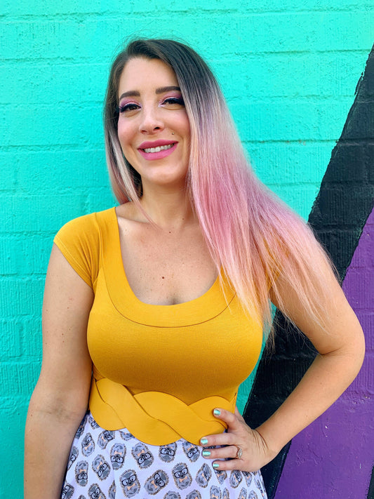 Retro Boat Neck Top in Mustard — Soul Flow Apparel