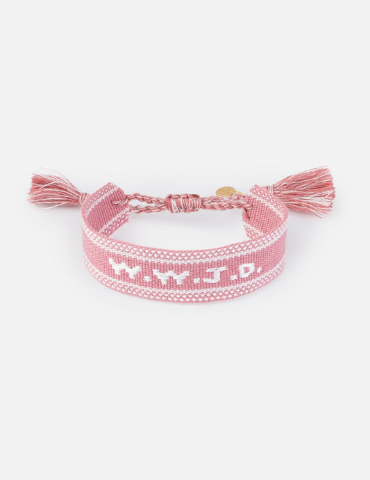 Pink WWJD Embroidered Bracelet – Christian Wristband