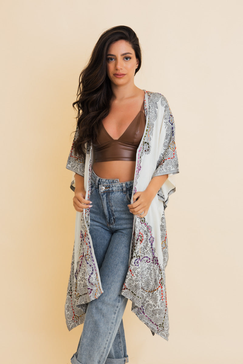 Bohemian Artisan Stitch Tapestry Kimono Leto Collection