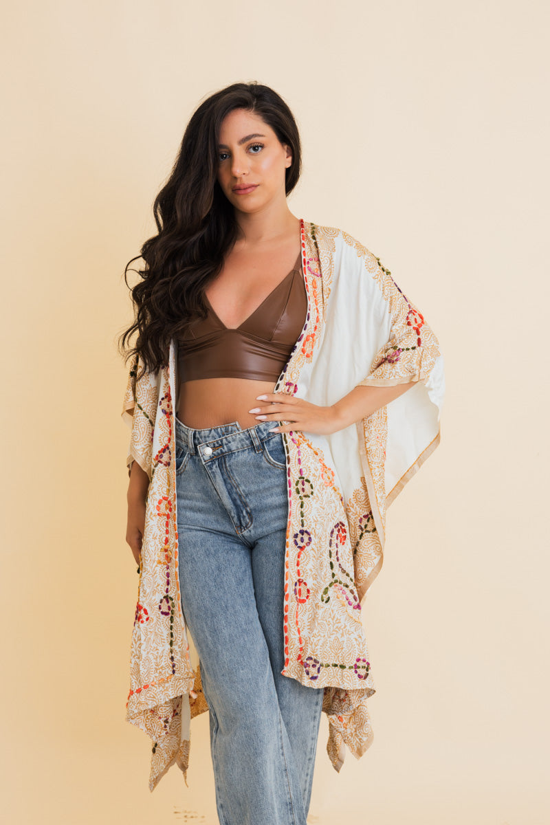 Bohemian Artisan Stitch Tapestry Kimono Leto Collection