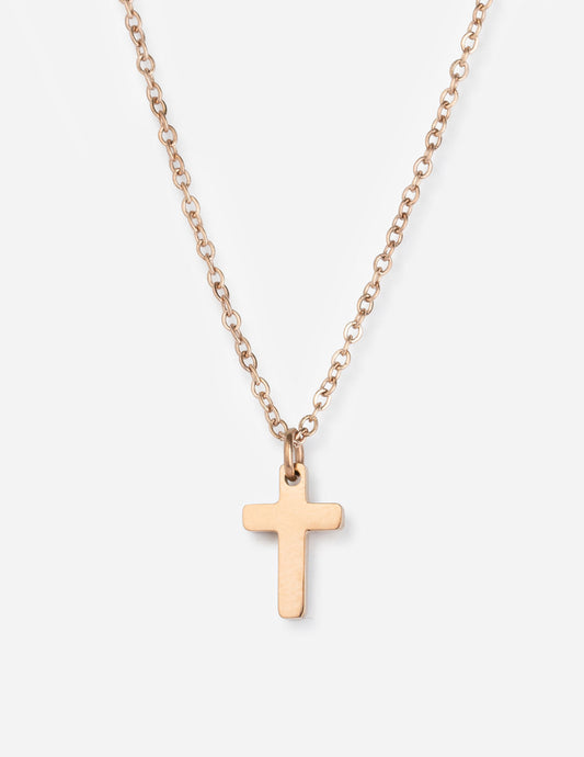 Rose Gold Cross Necklace – Christian Necklace