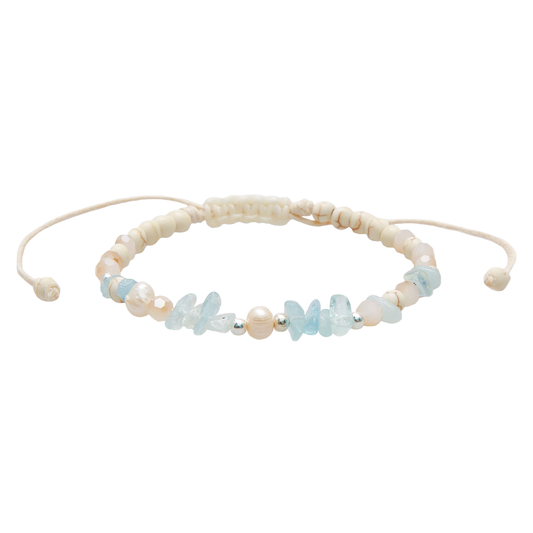 Blue Lagoon Seastone Bracelet, view 1 — Soul Flow Apparel